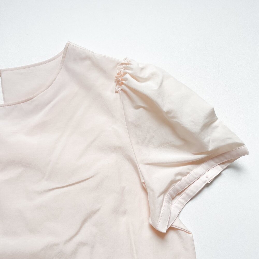 Souk Indigo Jane Puff Sleeve Blouse Cotton Silk Soft Pink Size Medium NEW NWT - Picture 6 of 11